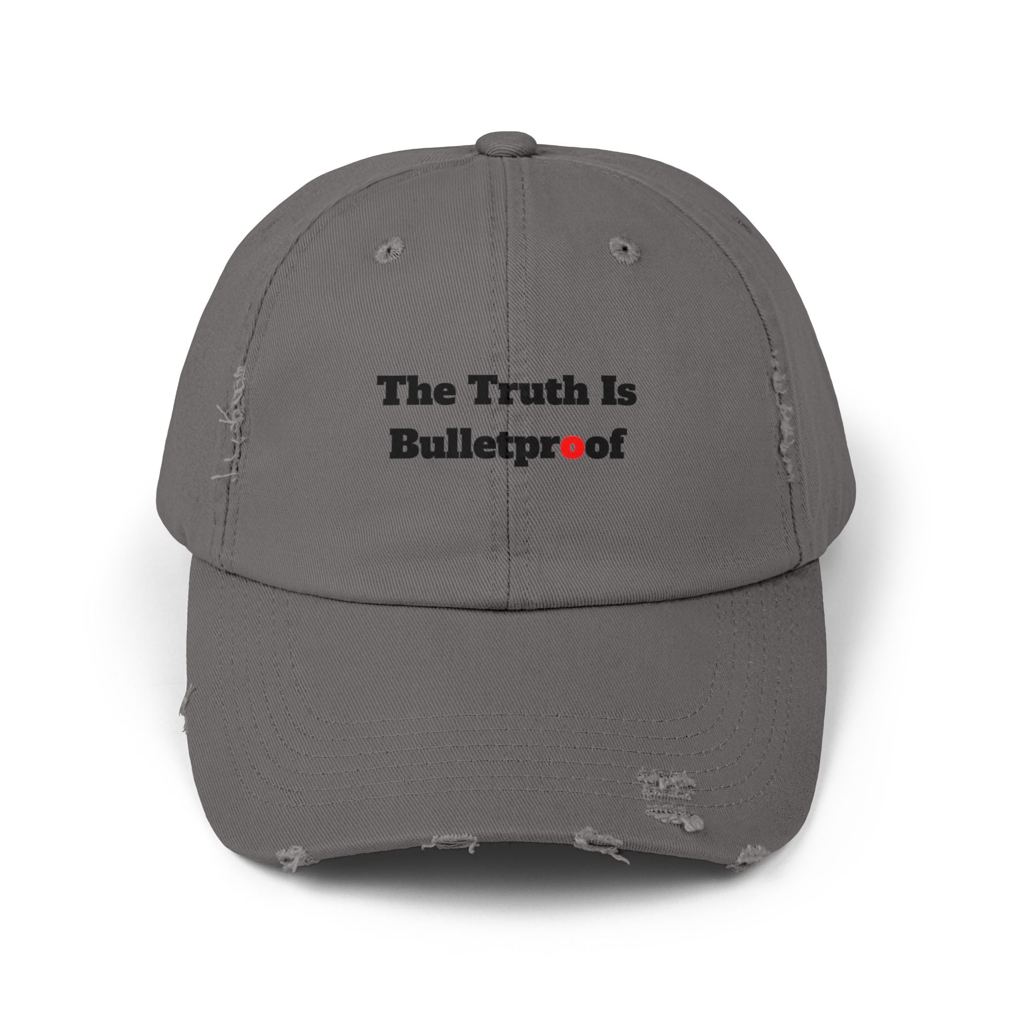 Distressed Cap with 'The Truth Is Bulletproof' - Casual Wear, Gift for Truth Seekers, Fashion Statement, Everyday Use, Unisex Accessory