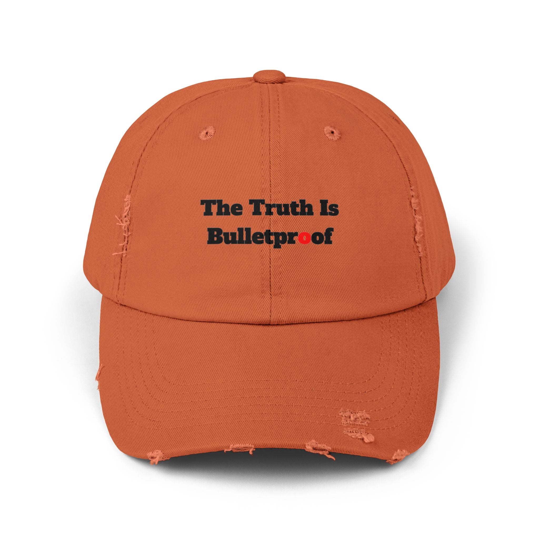 Distressed Cap with 'The Truth Is Bulletproof' - Casual Wear, Gift for Truth Seekers, Fashion Statement, Everyday Use, Unisex Accessory