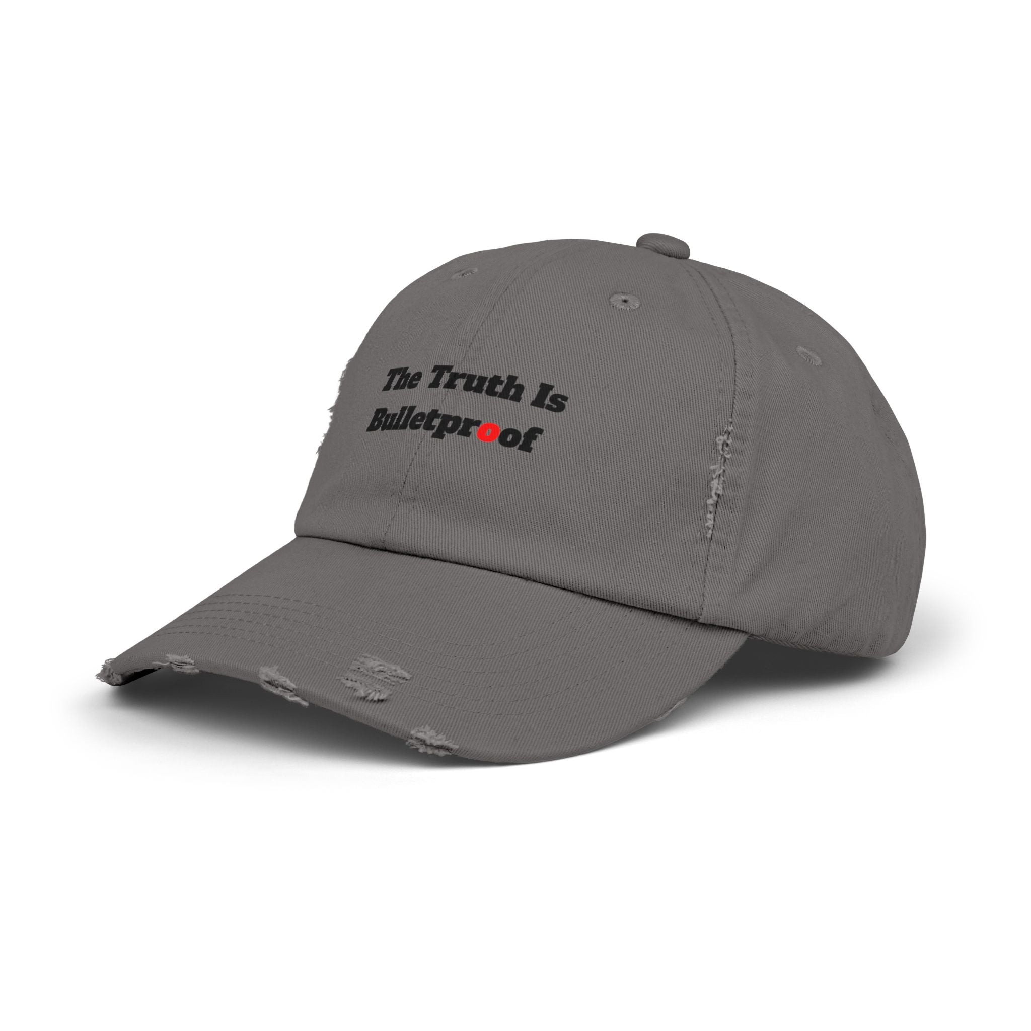Distressed Cap with 'The Truth Is Bulletproof' - Casual Wear, Gift for Truth Seekers, Fashion Statement, Everyday Use, Unisex Accessory
