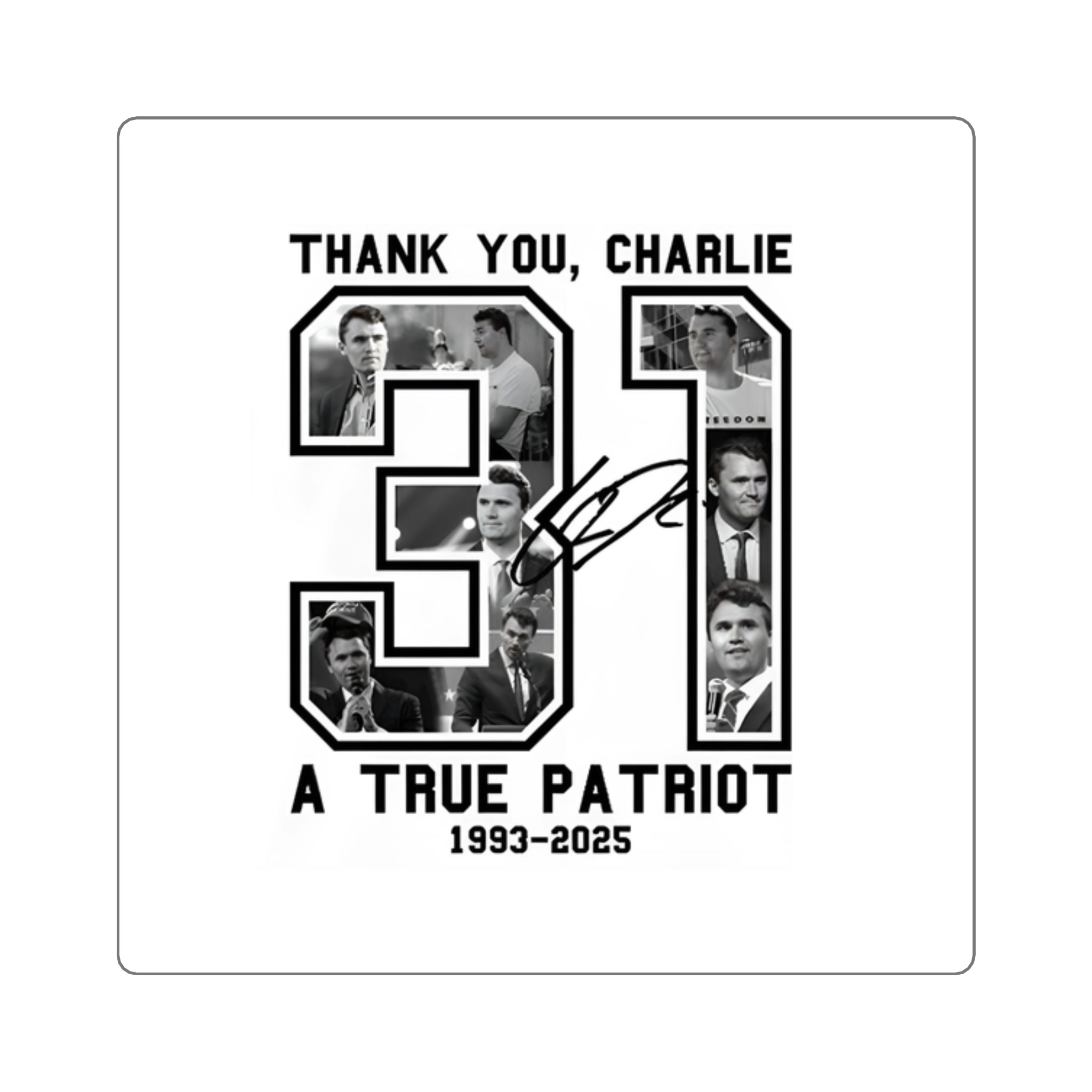 Custom Memorial Square Stickers - Patriotic Tribute Decals