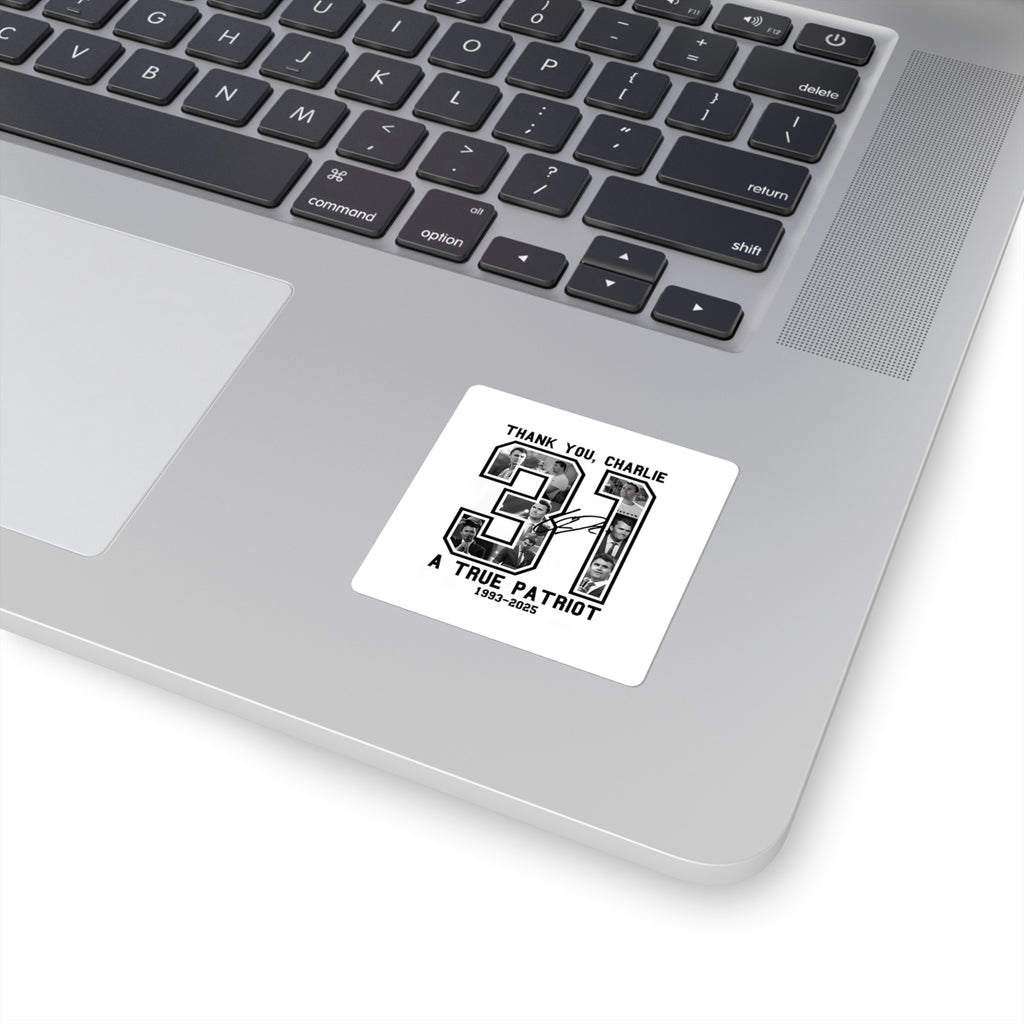 Custom Memorial Square Stickers - Patriotic Tribute Decals