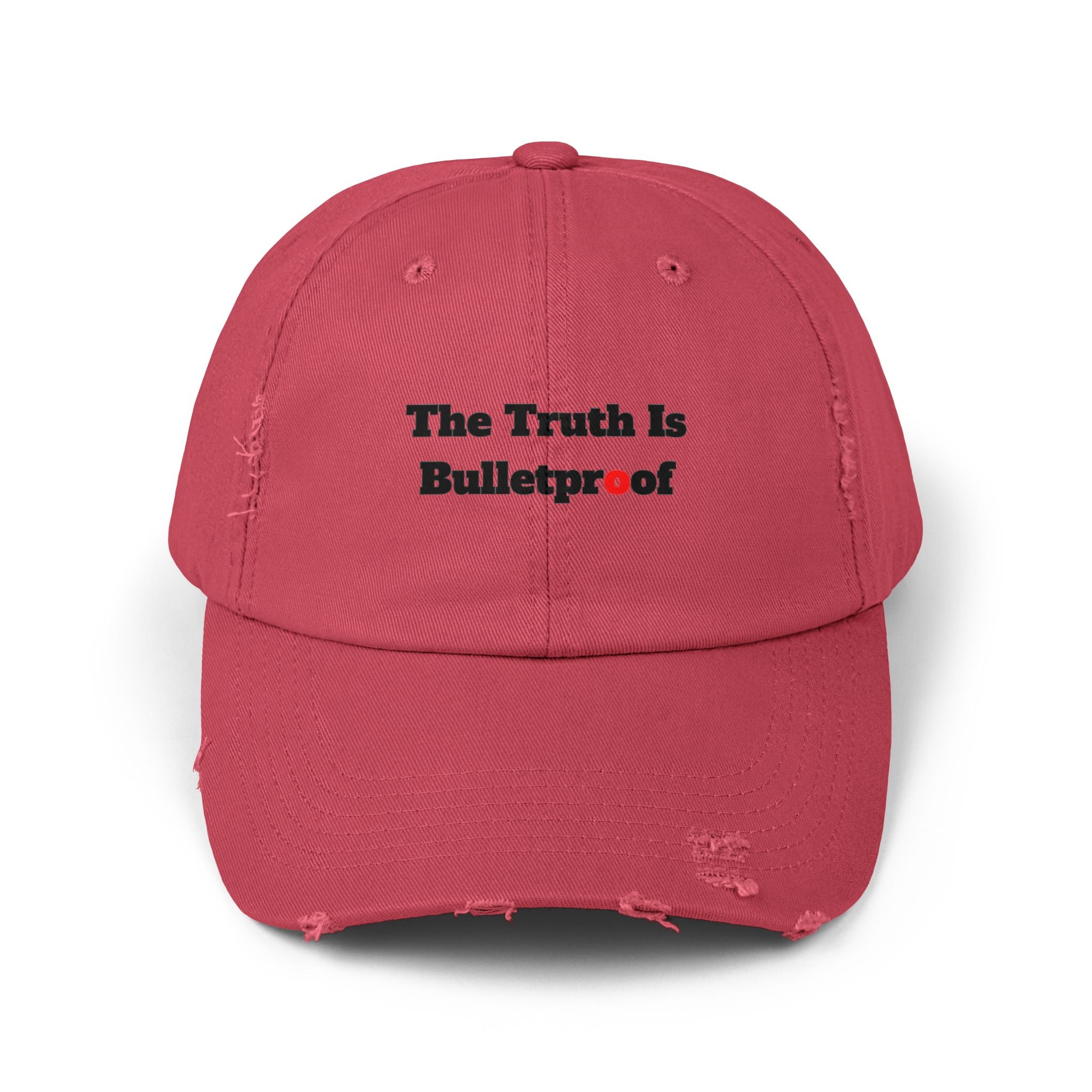 Distressed Cap with 'The Truth Is Bulletproof' - Casual Wear, Gift for Truth Seekers, Fashion Statement, Everyday Use, Unisex Accessory