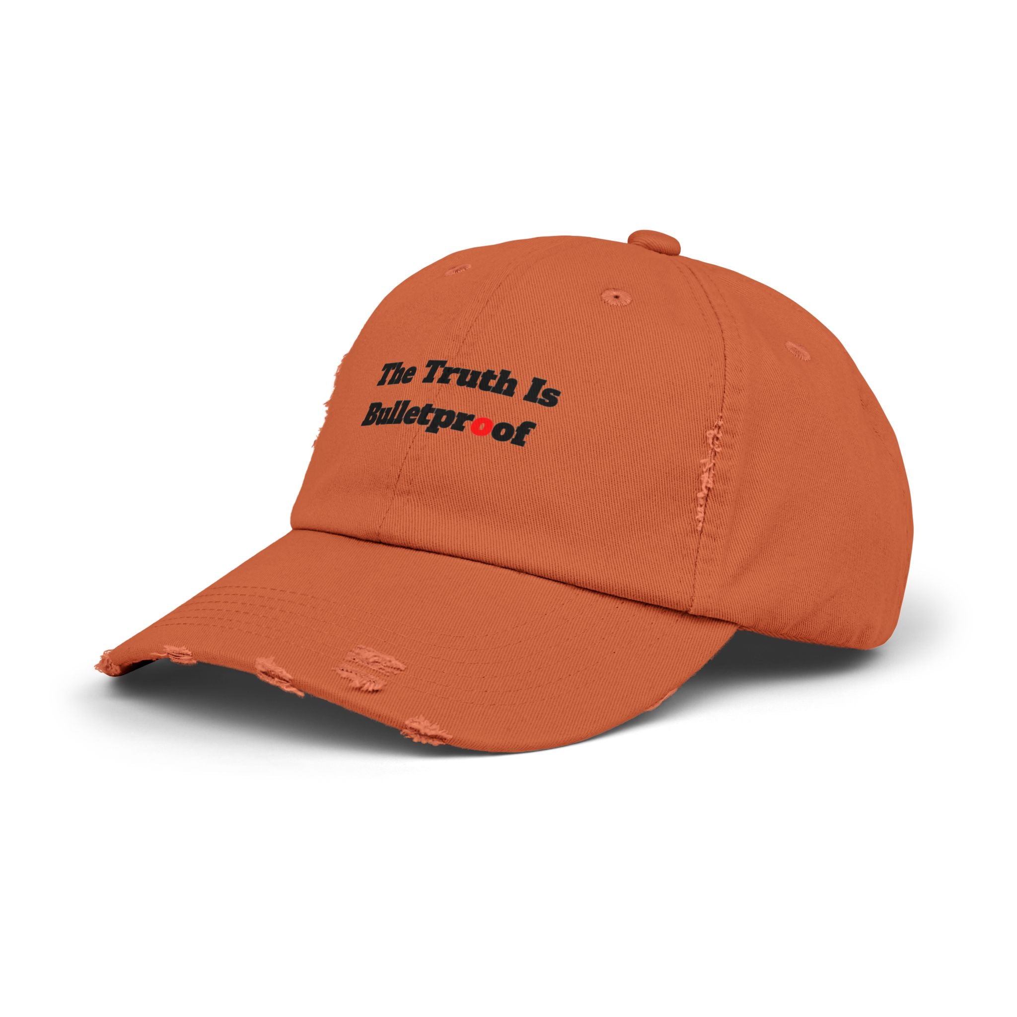 Distressed Cap with 'The Truth Is Bulletproof' - Casual Wear, Gift for Truth Seekers, Fashion Statement, Everyday Use, Unisex Accessory