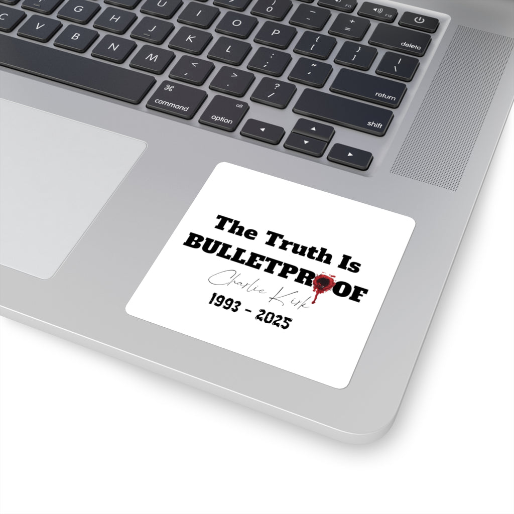 Bulletproof Truth Square Stickers - Motivational Laptop Decals