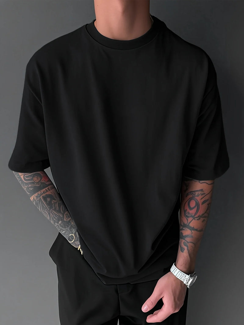 Men's summer 100% pure cotton fashionable casual loose Japanese samurai sword pattern printed round neck short sleeved T-shirt